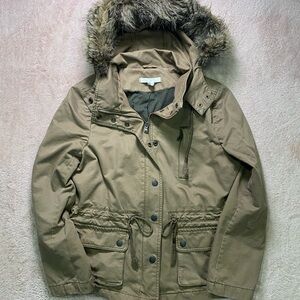 LOFT Tan and Black Striped Jacket